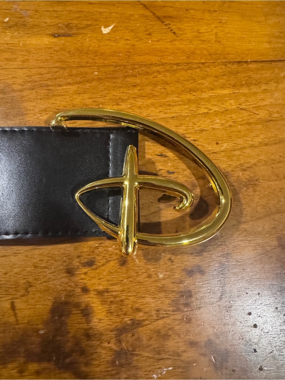 Buckle-Down Black Belt with letter D, Disney-inspired belt - Picture 2 of 9